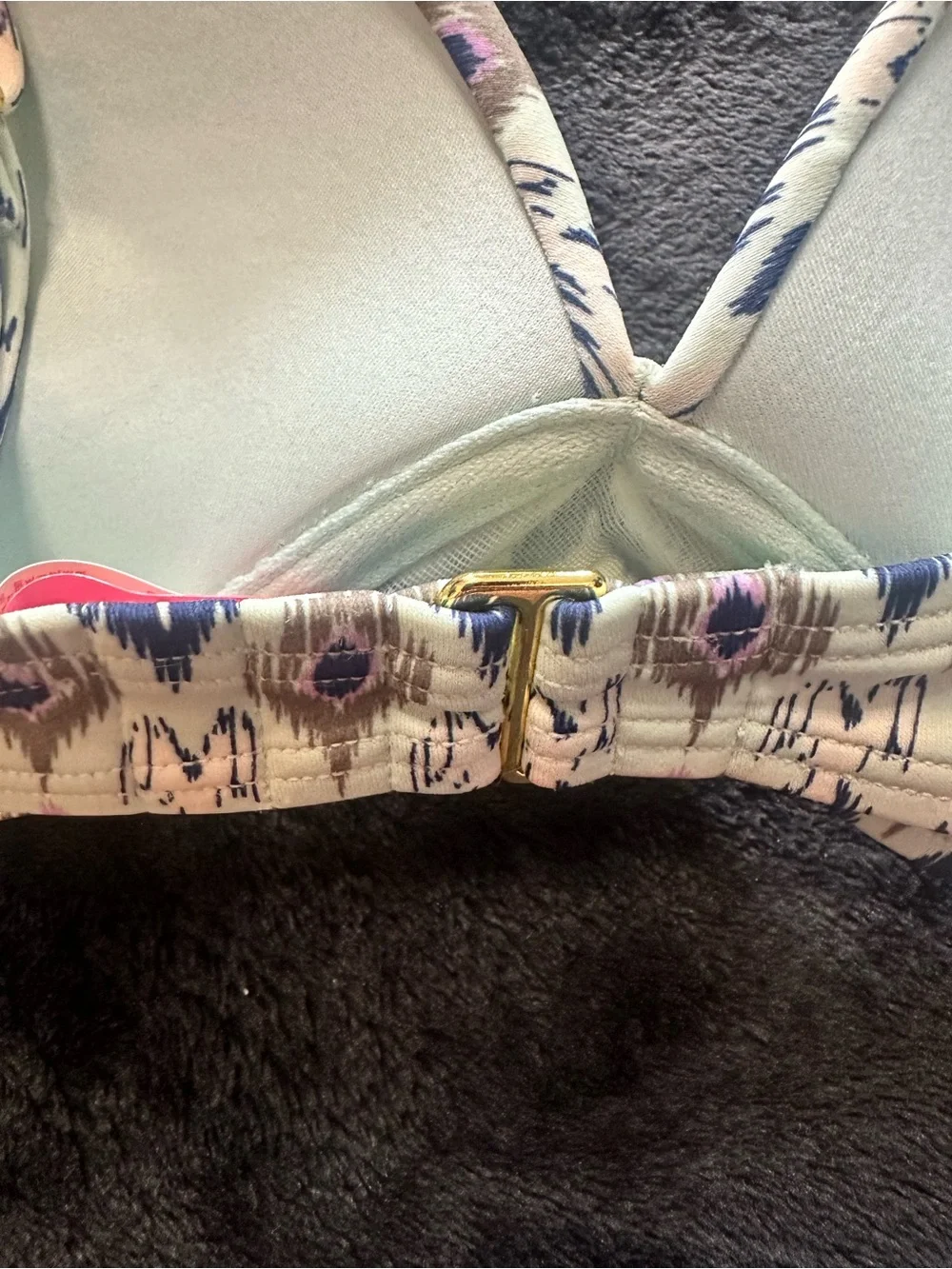 Victoria’s Secret Ikat Print Underwire Bikini Top 34D Adjustable Swim Top
